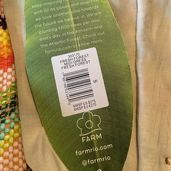 🎉Host pick 🎉NWT Farm Rio Fresh Forest Linen-Blend Midi-Dress - Picture 12 of 13